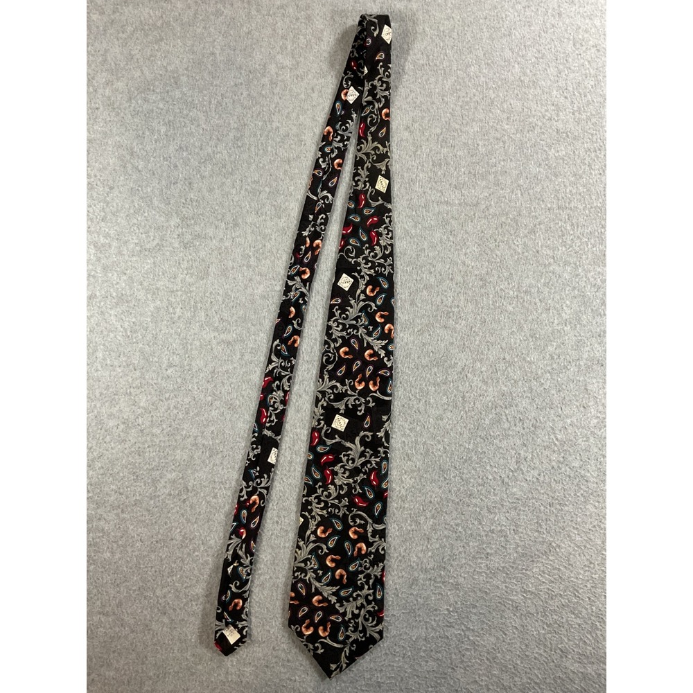 Tabasco Mens Silk Necktie Black Chili Pepper Shrimp Paisley Novelty Tie 1554